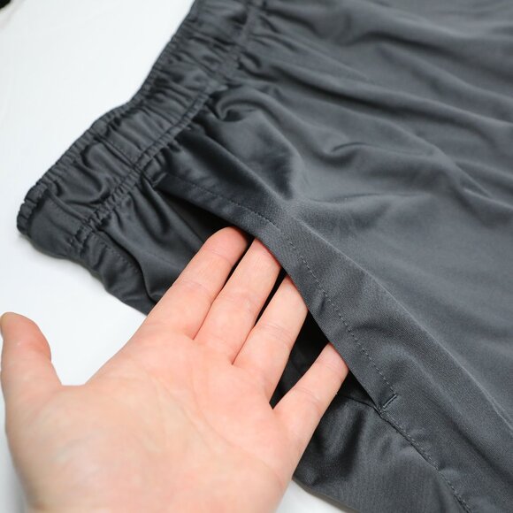 Nike Pro Dri-Fit Youth Shorts Grey Loose Drawstring Elastic Waist Swoosh Pocket - Picture 11 of 13